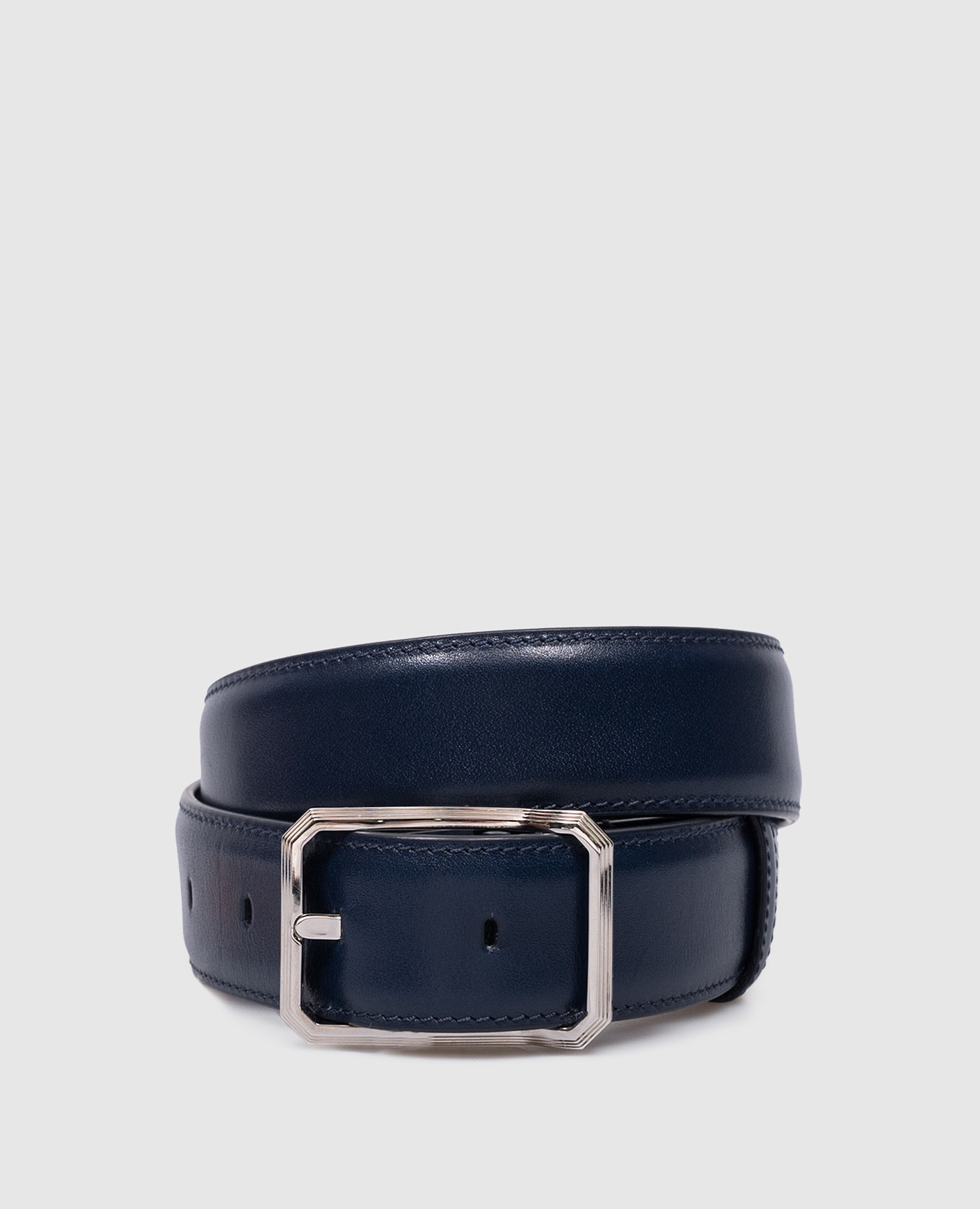Blue leather belt stefano ricci