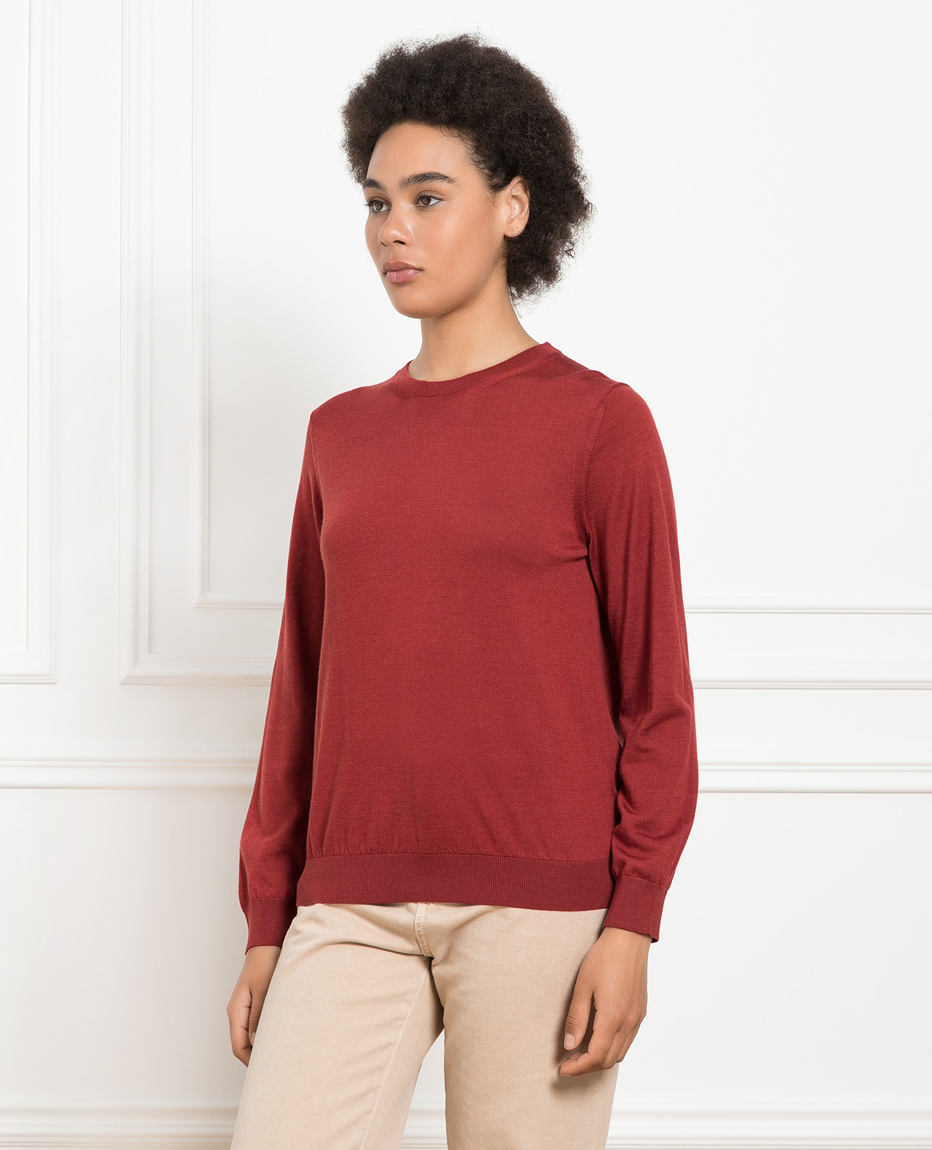 

Red wool, silk and cashmere jumper Babe Pay Pls