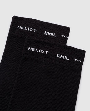 Heliot Emil Black socks with logo 1645C01