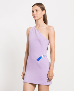 David Koma Violet mini dress with holographic insert SS23DK47D
