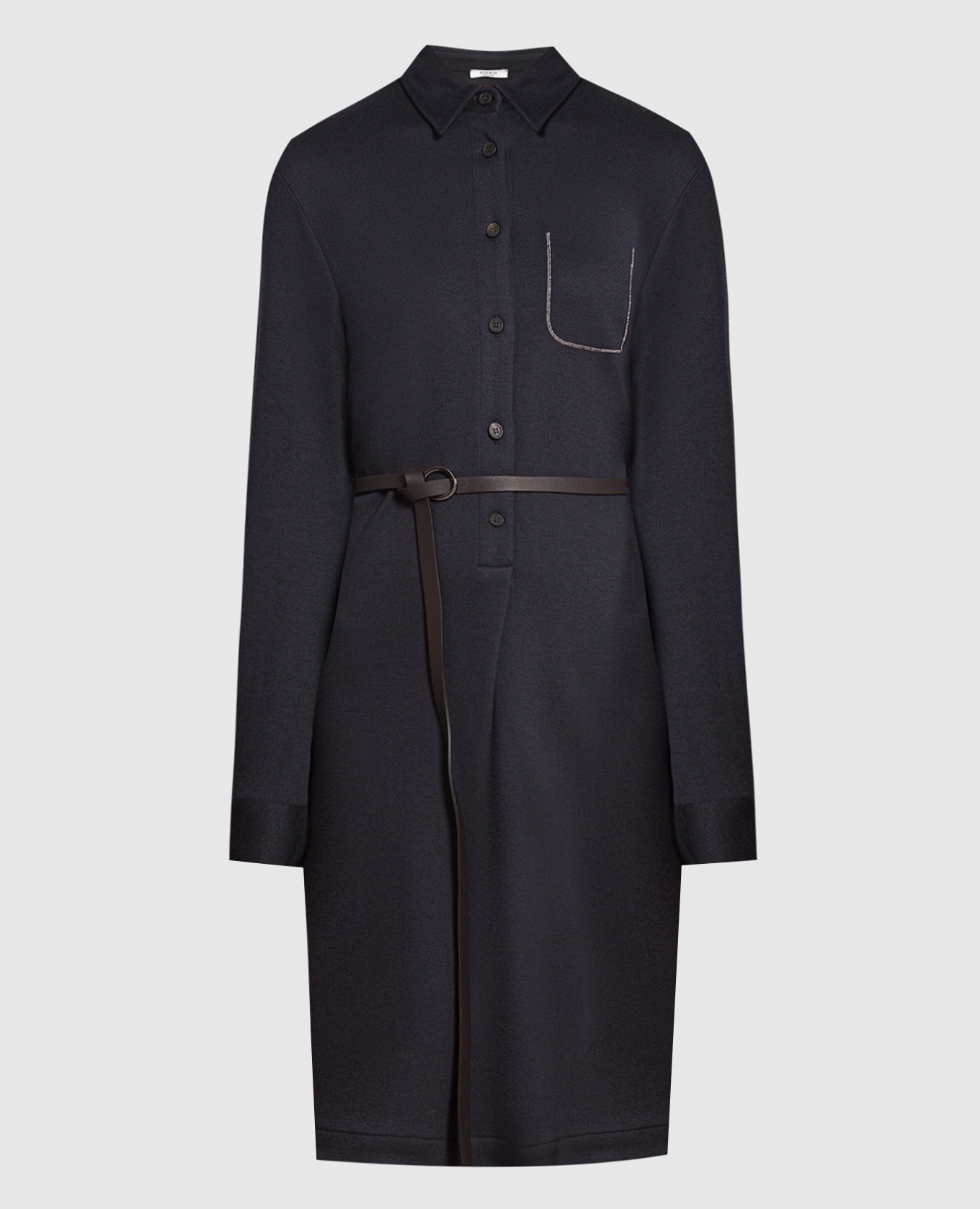 

Dark blue dress with monil chain Peserico