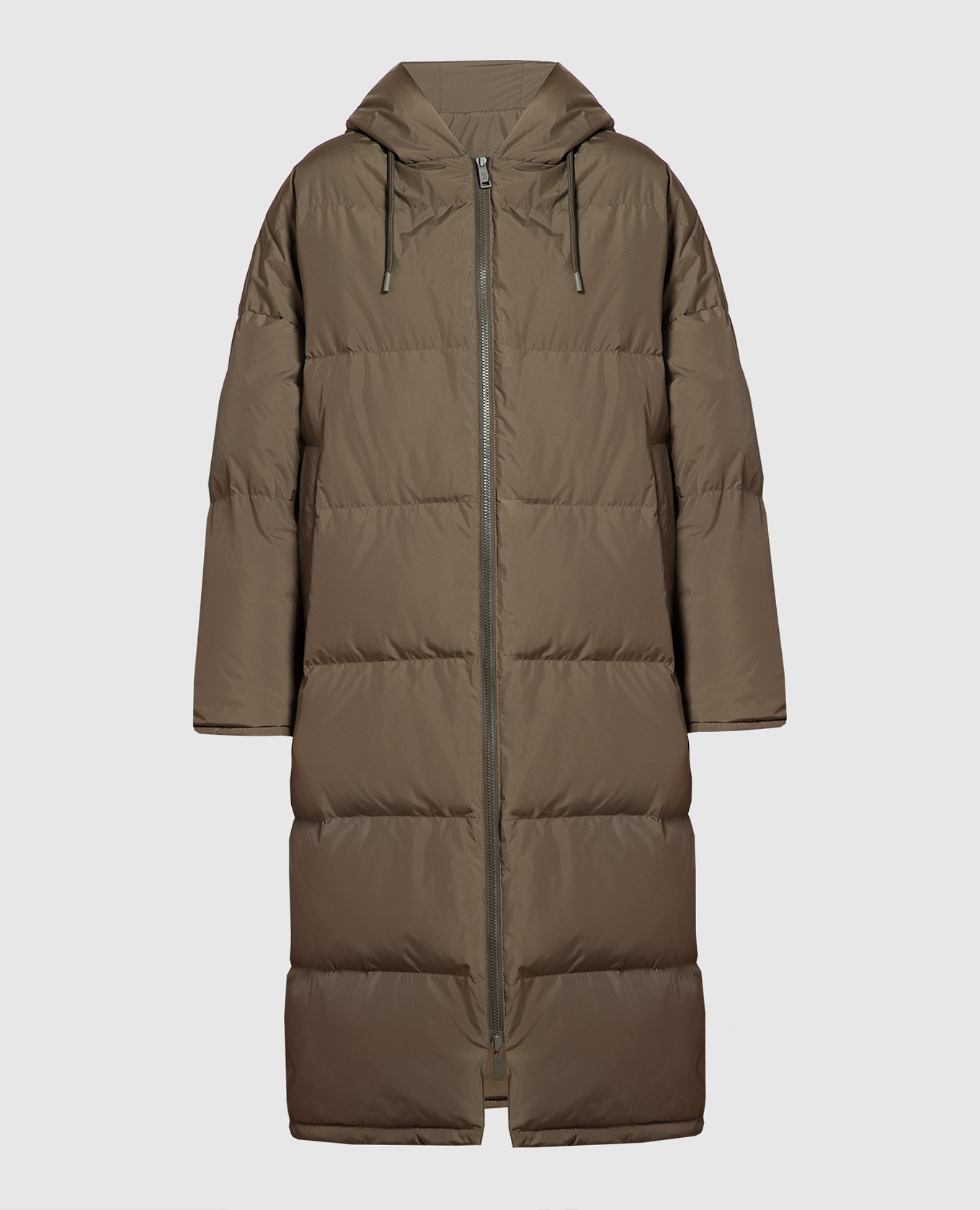 

Two-sided khaki down jacket Yves Salomon, Хаки