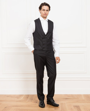 Brunello Cucinelli Black wool and silk vest MF460S1994