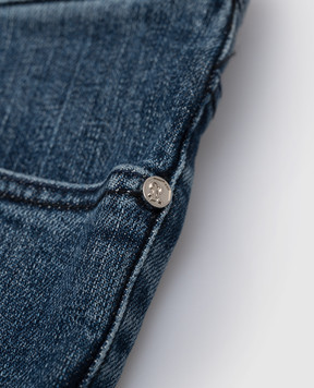 Stefano Ricci Children's blue jeans with logo embroidery YFT7404040K16B