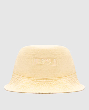 Vilebrequin Yellow linen panama with logo embroidery BOHH3U10