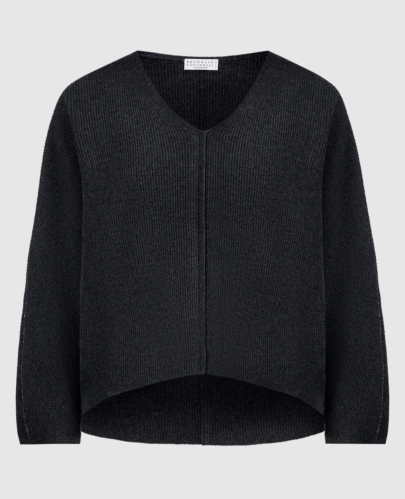 

Gray pullover with monil chain made of ecolathuni Brunello Cucinelli, Grey