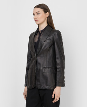 Brunello Cucinelli Black leather jacket MPCRL8557