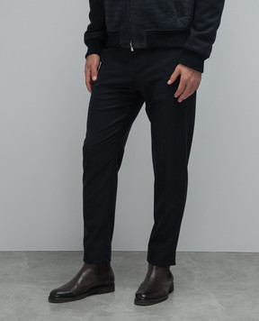 Marco Pescarolo Chiaiam blue tapered wool and cashmere trousers CHIAIAM4829