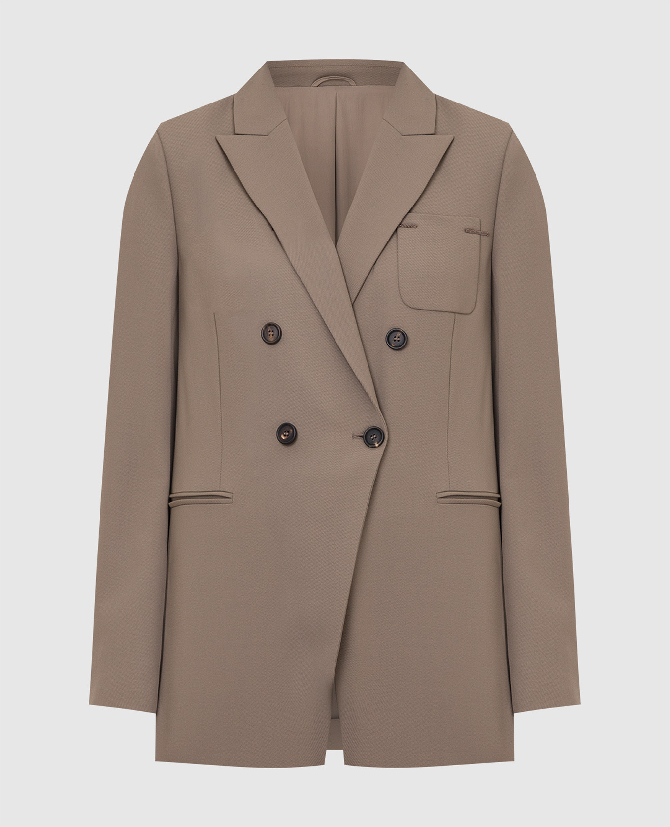 

Double-breasted wool jacket with chains Brunello Cucinelli, Beige