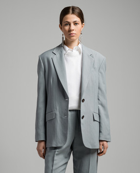 Brunello Cucinelli Blue linen jacket with monil chain MH1262555