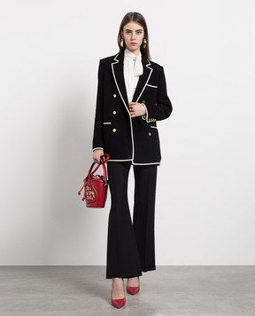 Valentino Black flared pants made of wool and silk 2B3RB5601CF