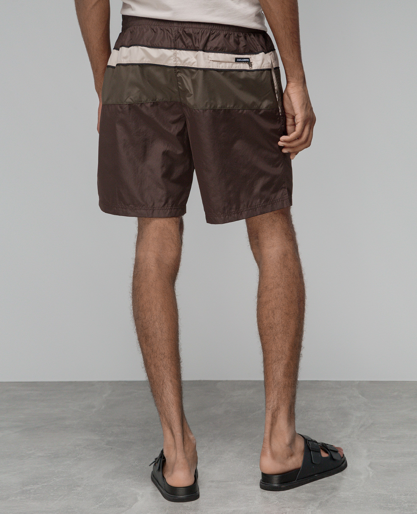 

Brown swim shorts with Re-edition patch Dolce&Gabbana