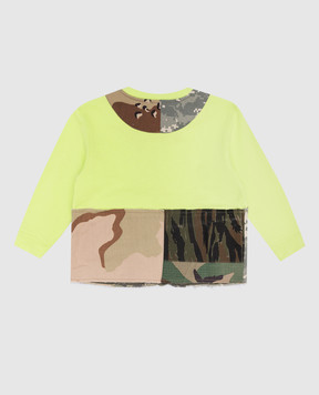 Dolce&Gabbana Children's green sweatshirt with camouflage print L4JWDMG7B8Y812