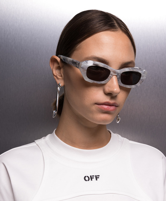 Off-White - Venezia gray sunglasses with a marble pattern 