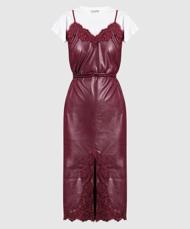 Twinset - Burgundy midi dress with t-shirt 222TP2080 - shop with European  delivery at Symbol