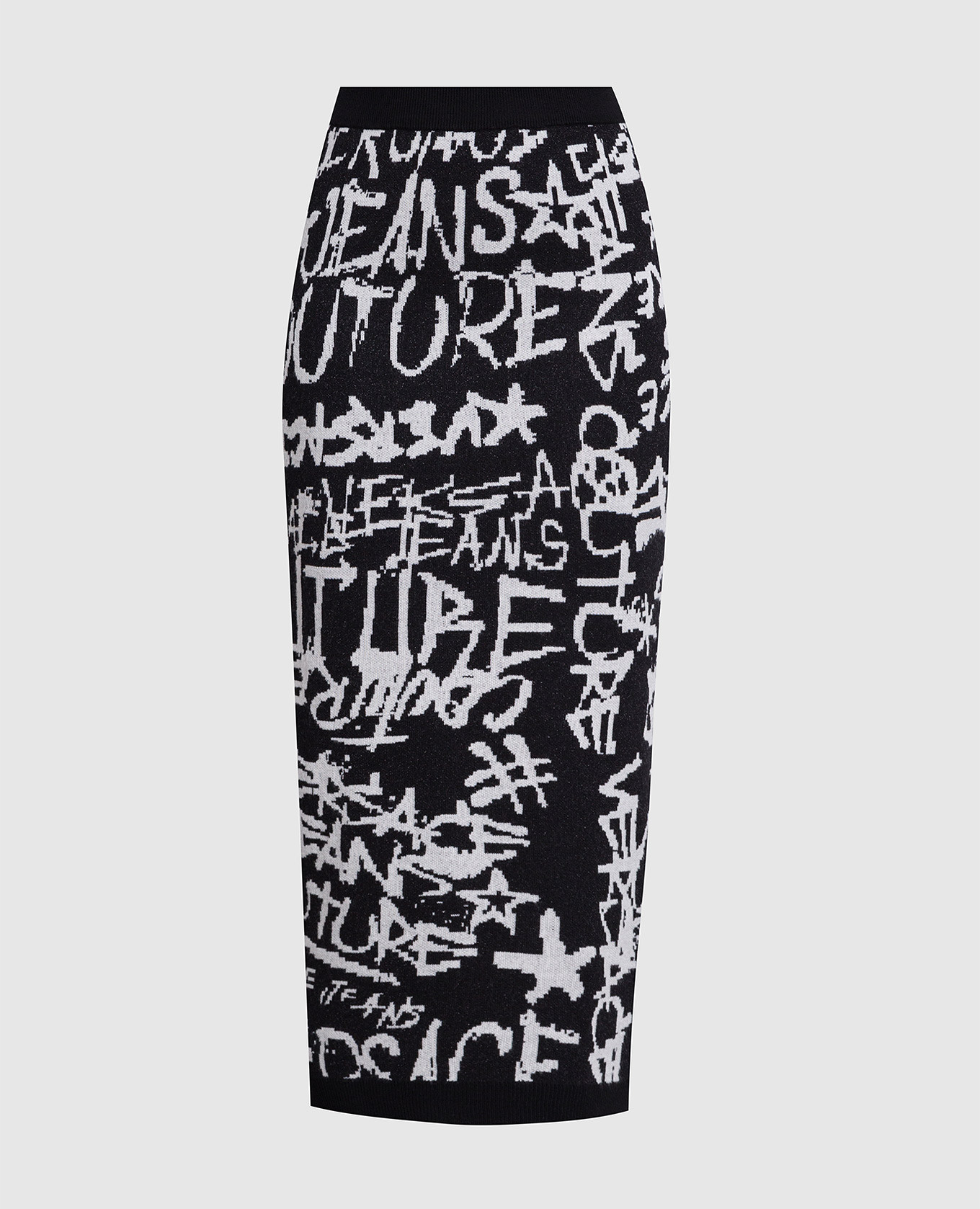 

Logo Brush Couture black pencil skirt Versace Jeans Couture