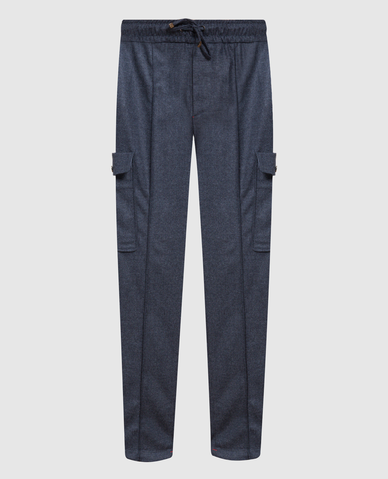 

Navy blue wool and cashmere woven pattern cargo ISAIA