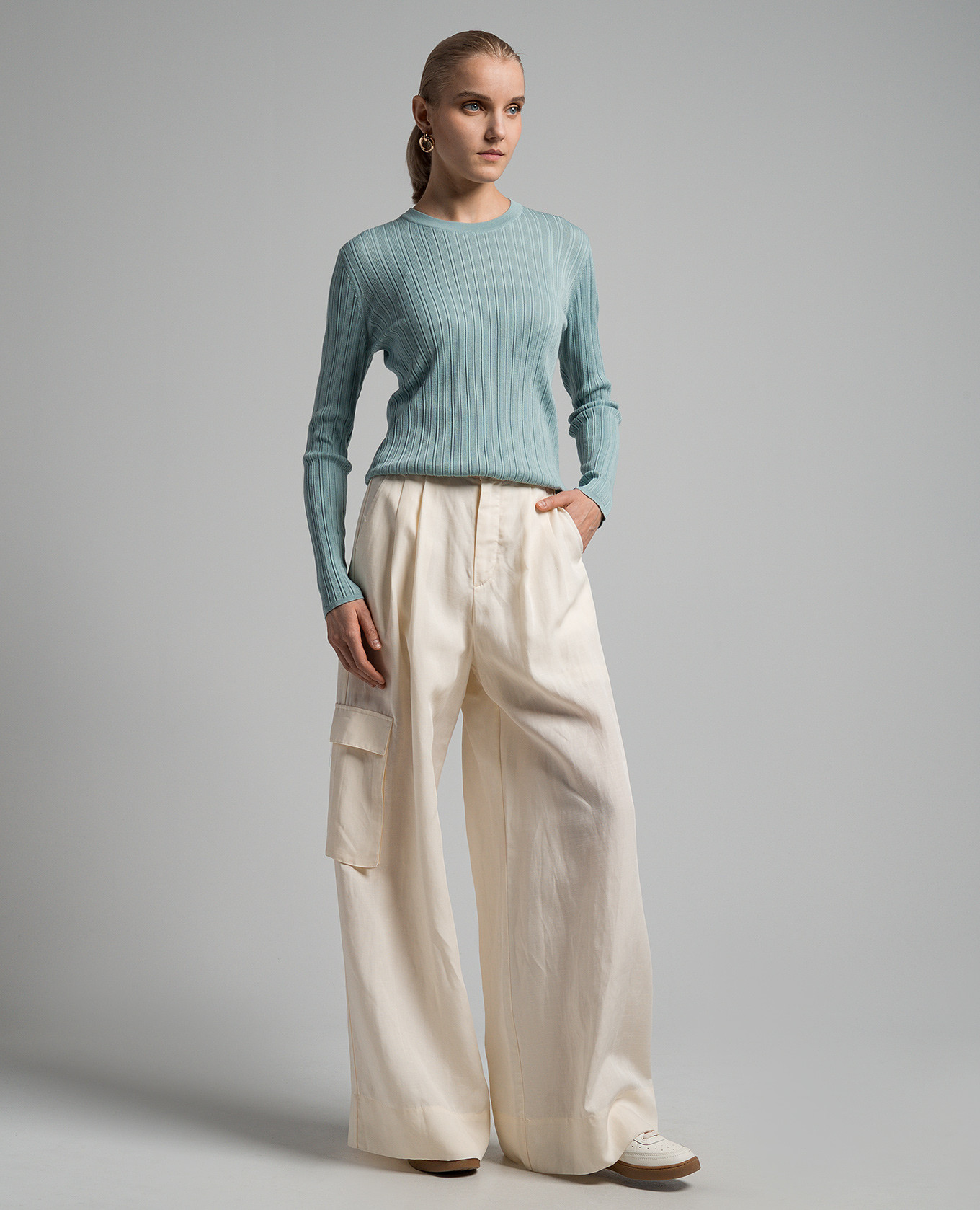 

Blue cashmere and silk jumper Enrico Mandelli, Light blue