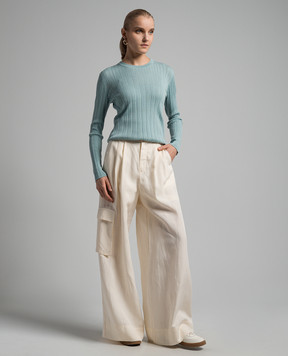 Enrico Mandelli Blue cashmere and silk jumper A8KD405366