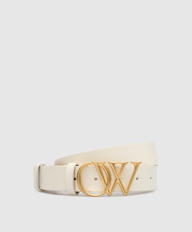 Off White Ceinture en cuir blanc avec logo en metal OWRB112F23LEA001 acheter en ligne chez Symbol