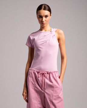 Juun.j Pink t-shirt on one shoulder JW4442W01X