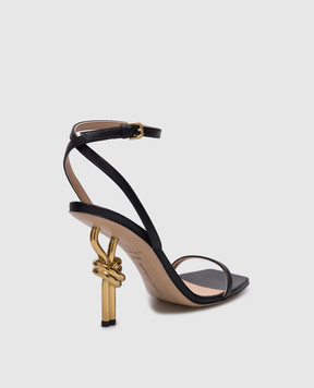 Bottega Veneta Black leather sandals with curved heels 775470V3VN0