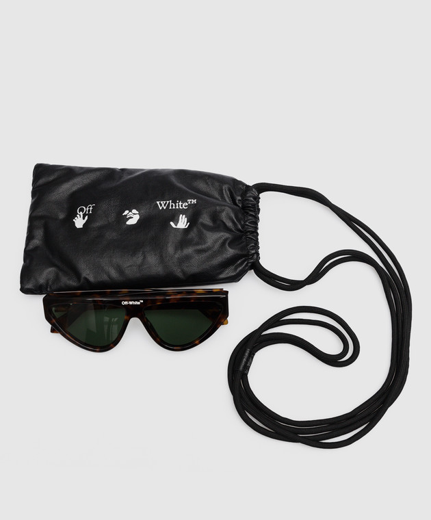 Off-White - Brown Gustav sunglasses with a tortoise shell 