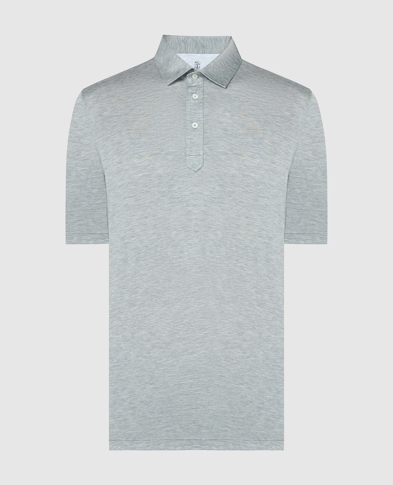 

Gray melange polo shirt with silk Brunello Cucinelli, Grey