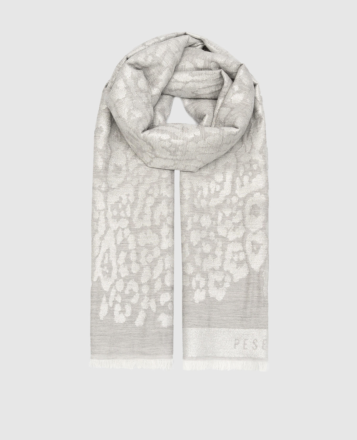 

Gray scarf with lurex Peserico, Серый