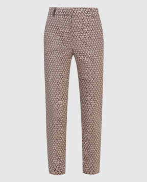 Peserico Trousers in a geometric pattern with slits P0470706092