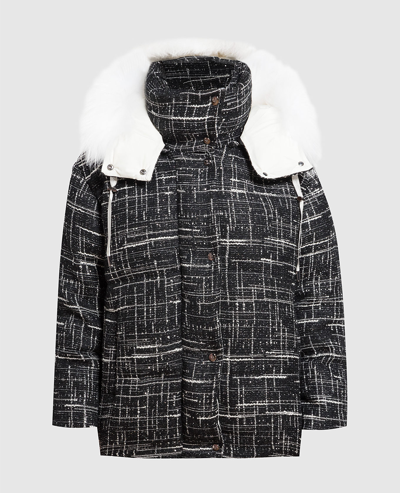 Black down jacket with lurex and sequins rindi