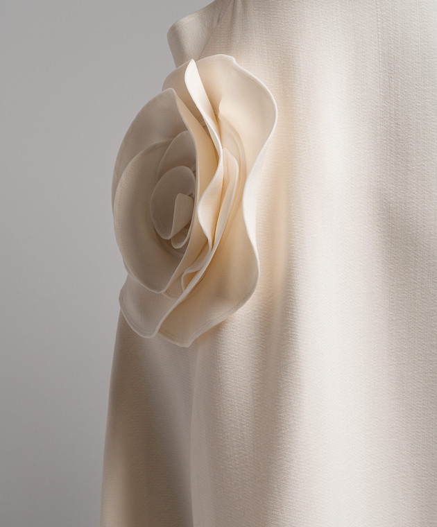 Valentino - White Wool and Silk Crepe Couture Dress with Valentino - White Wool and Silk Crepe Couture Dress with