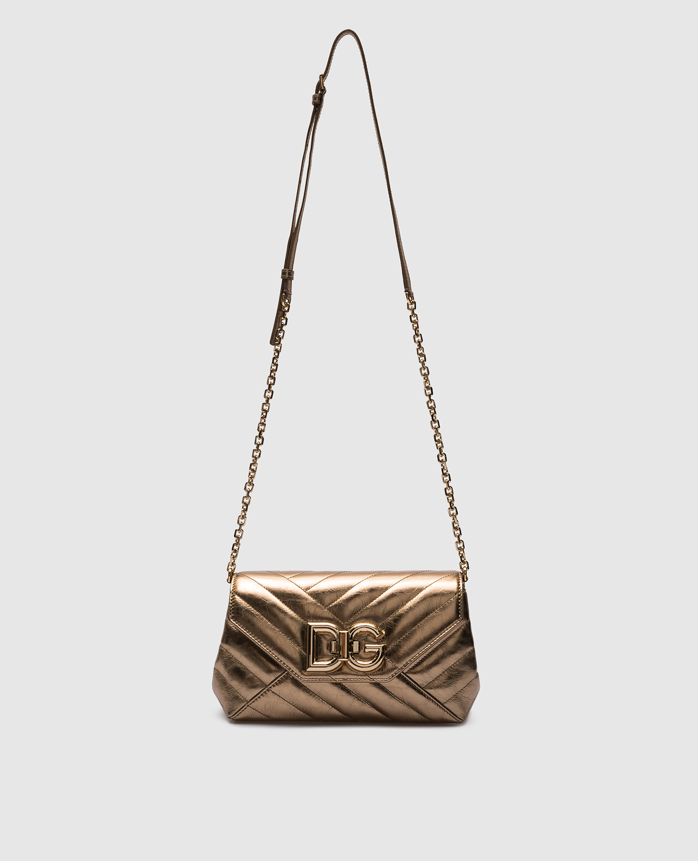 

Lop logo crossbody bag in golden leather Dolce&Gabbana