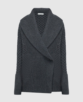 CO Gray cashmere cardigan with a textured pattern 8479CMR