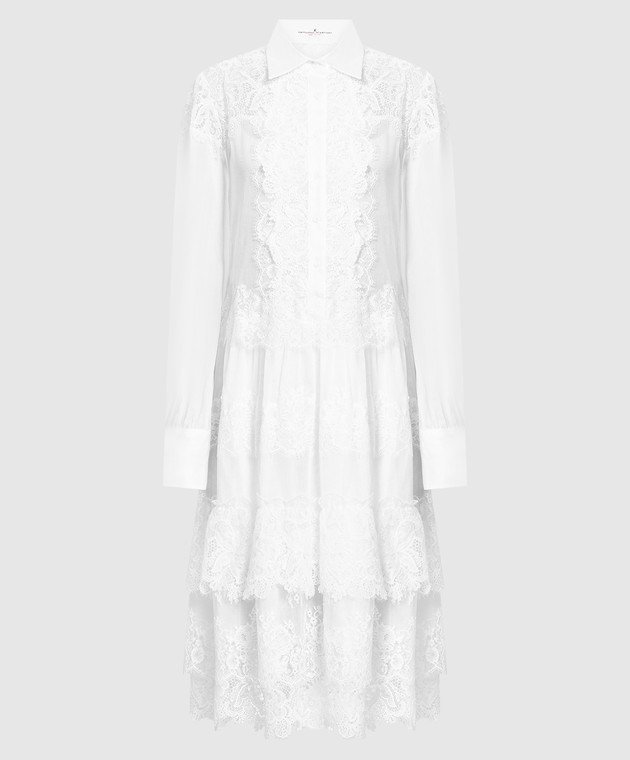 Ermanno Scervino - White midi dress with lace D422Q309HQO - shop