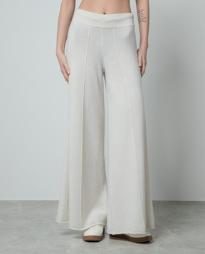 LISA YANG Ilaria beige pants made of cashmere with lurex 2024034
