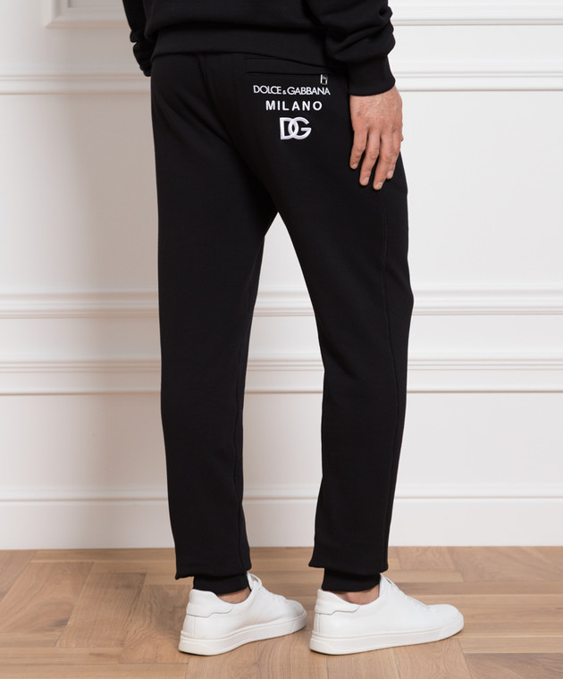 Dolce&Gabbana - Black joggers with logo embroidery
