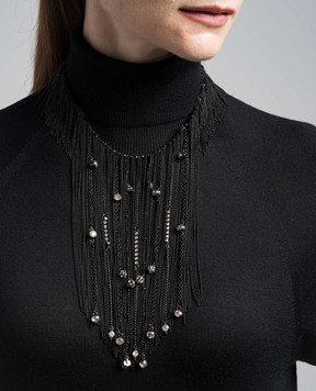 Peserico Black necklace with crystals E35358C009955