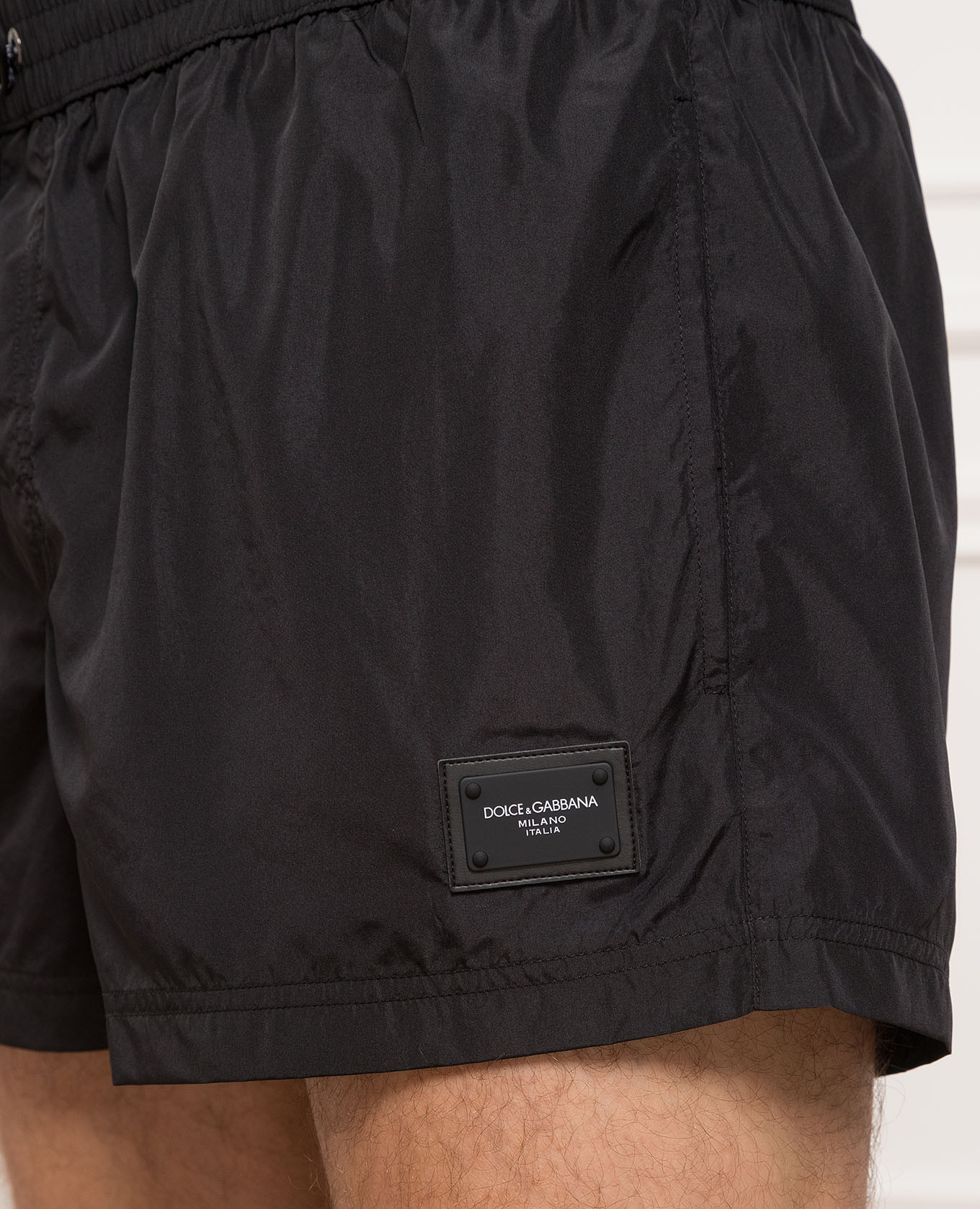 Black swim shorts with logo patch Dolce&Gabbana 5