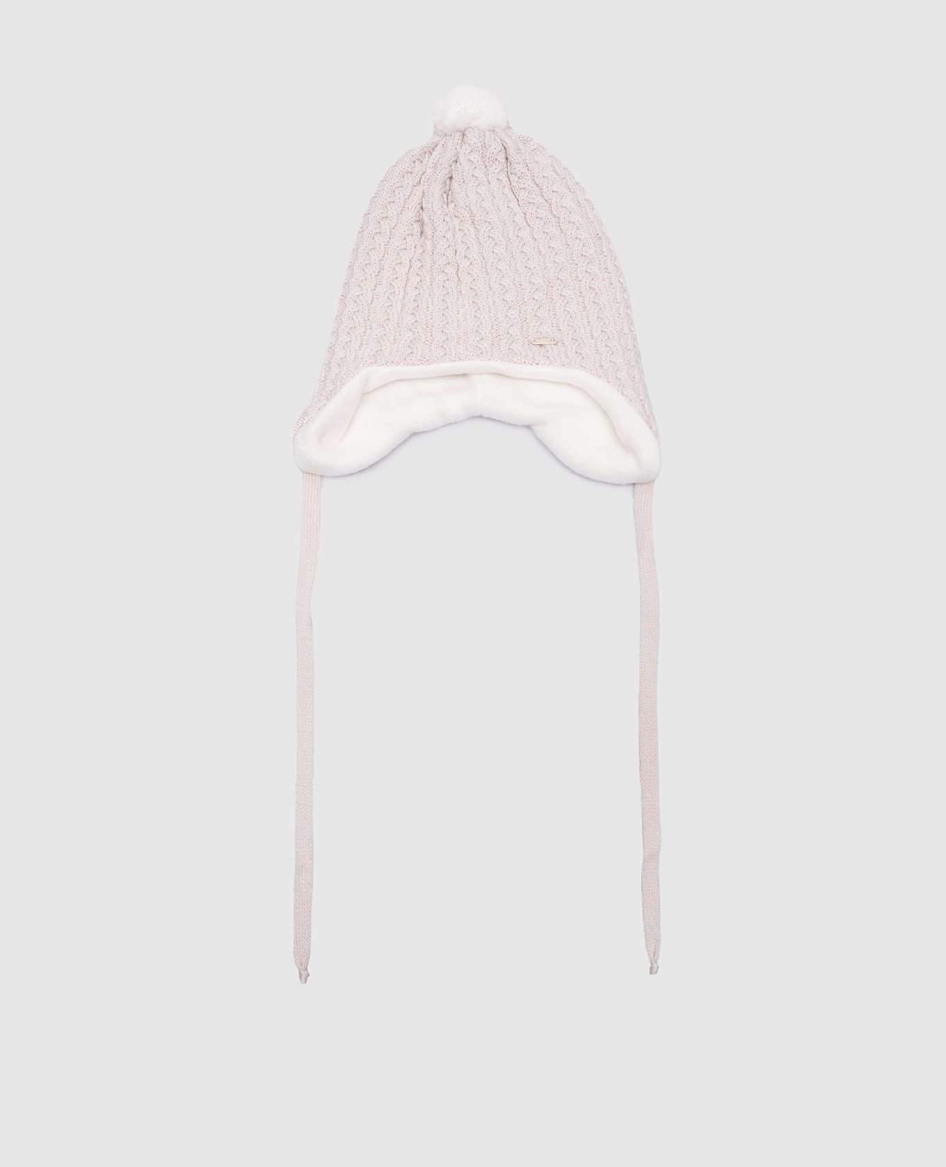 

Children's beige hat made of wool with a textured pattern Il Trenino