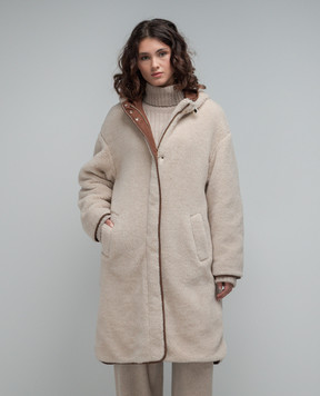 Enrico Mandelli White coat with leather inserts A7D0595201