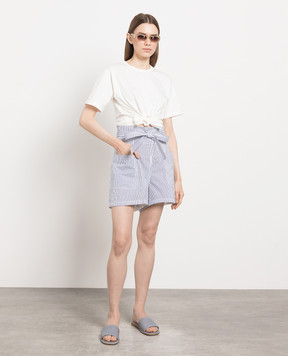 Philosophy di Lorenzo Serafini Blue striped shorts A03332158