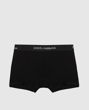 Dolce&Gabbana Children's set of black boxer briefs with a logo L4J701G7OCT