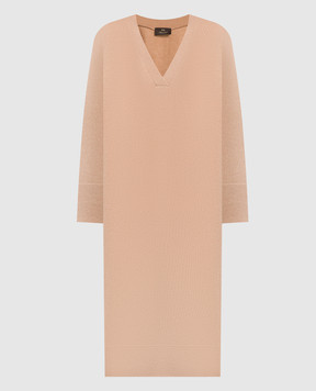 Enrico Mandelli Brown cashmere midi dress A7KD045226