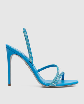 Rene Caovilla Blue Irina sandals with crystals C11513105