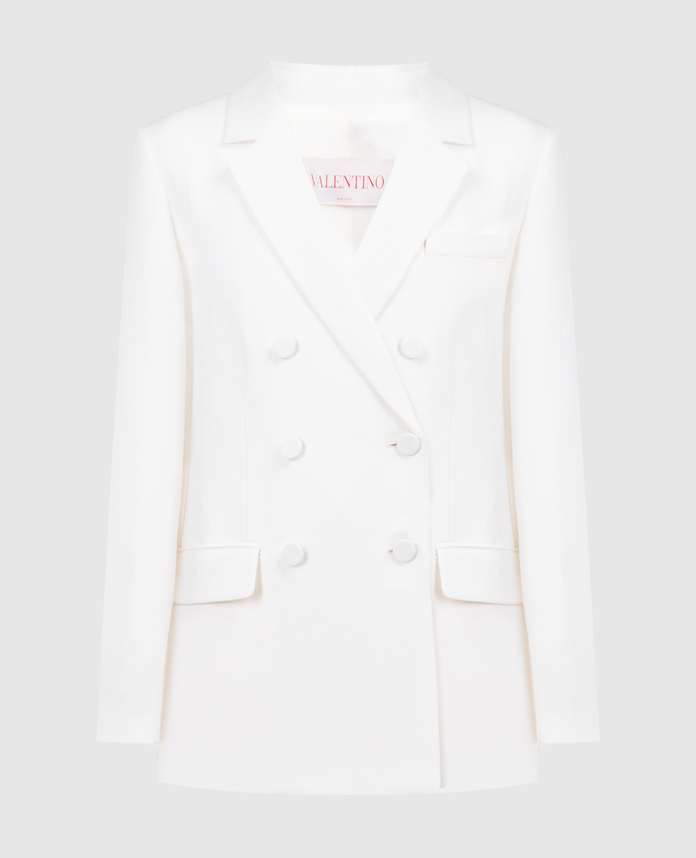

White double-breasted wool and silk jacket Valentino, Белый