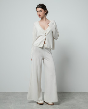 LISA YANG Ilaria beige pants made of cashmere with lurex 2024034