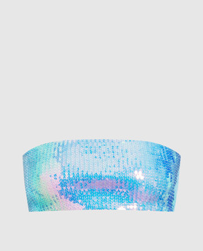 David Koma Blue top with sequins SS23DK08BR