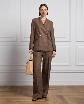 Ballantyne Brown checked wool pants BLT154KWL02