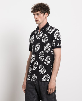 Dolce&Gabbana Black polo shirt with contrast print G8GW2TG7VPH